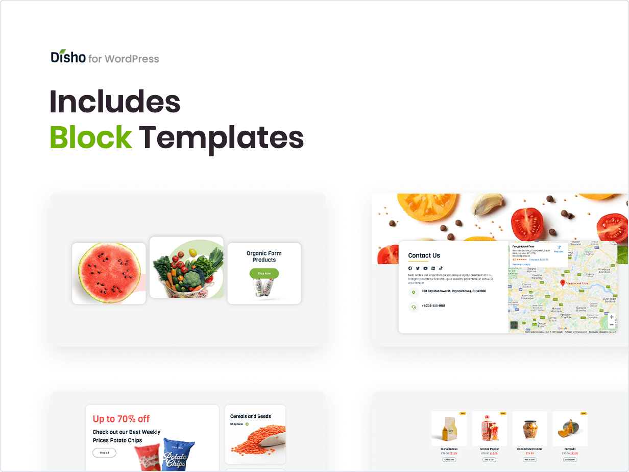 Inclui modelos de bloco