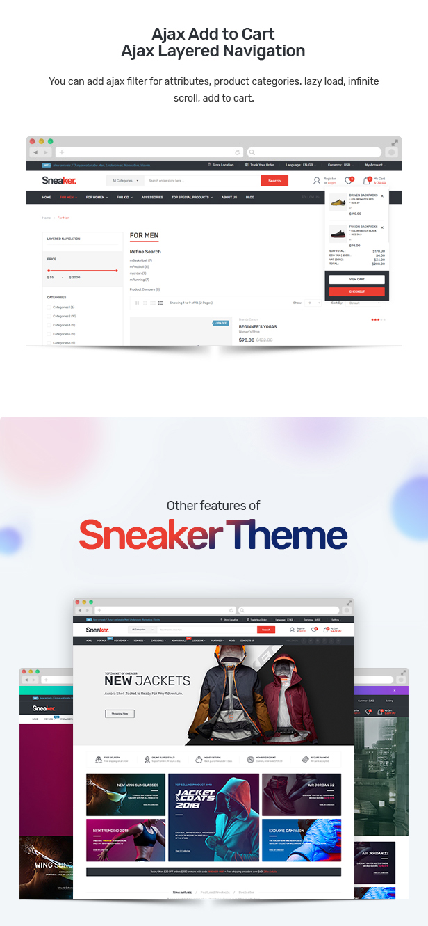 Sneaker - Shoes Responsive OpenCart Theme (Included Color Swatches)