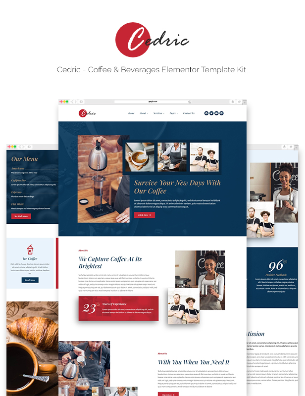 Cedric - Coffee & Beverages Elementor Template Kit - 2