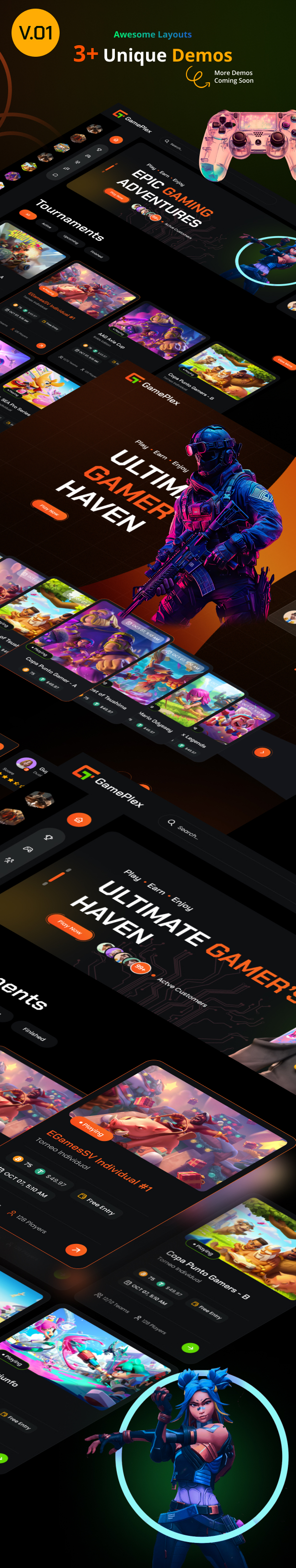 Gameplex - eSports and Gaming NFT Website HTML Template