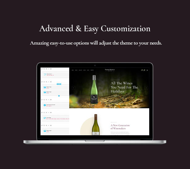 Passo Bosco is a Wine & Winery WordPress