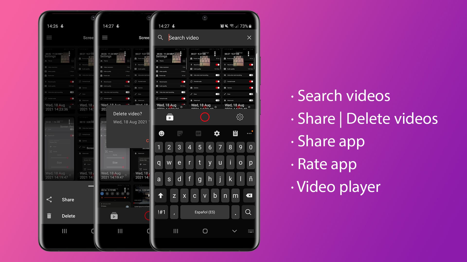 Screen recorder | Camera - Audio - Draw - Watermark - Codeintra