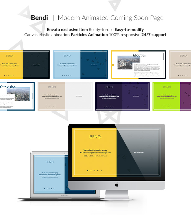 Bendi - Modern animated coming soon page - 1