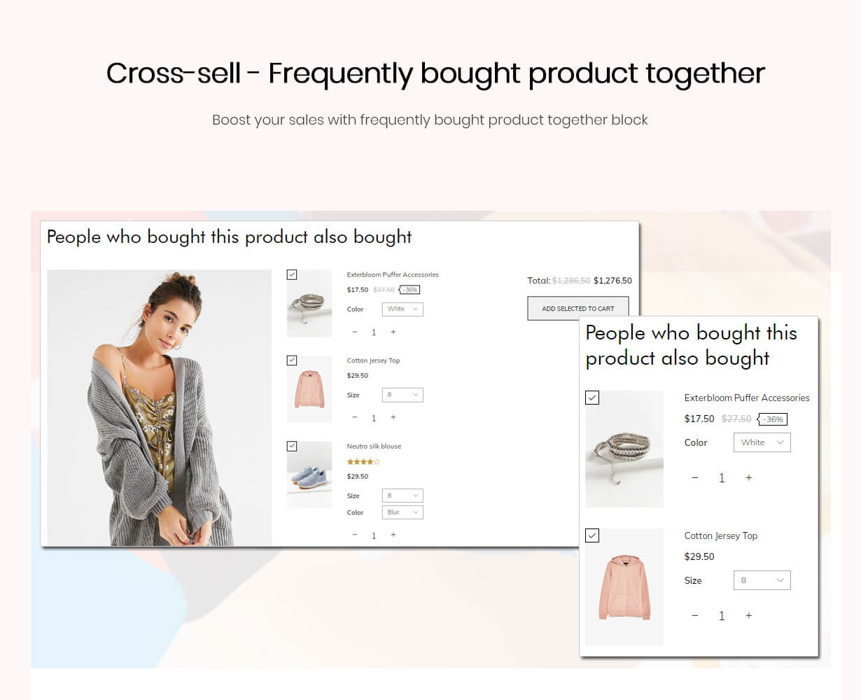 Cross-sell block on the product page and the cart page