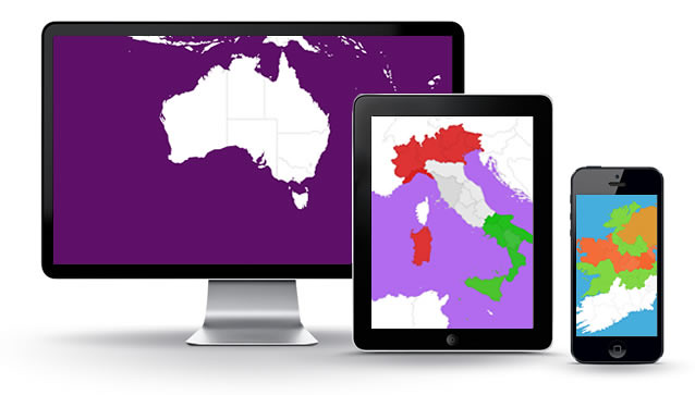 Mapas interativos totalmente responsivos compatíveis com navegadores de vários dispositivos