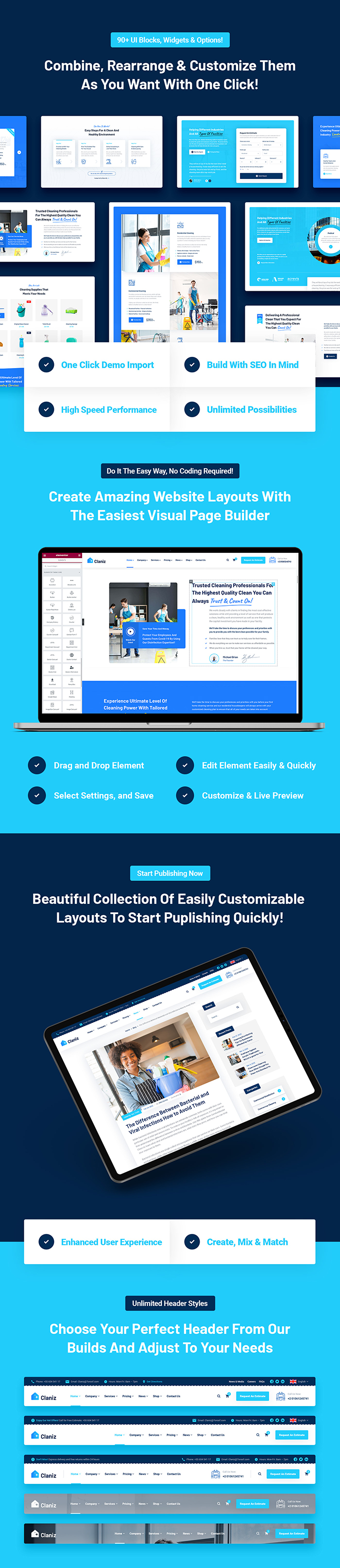 Claniz - Cleaning Services WordPress Theme - 7