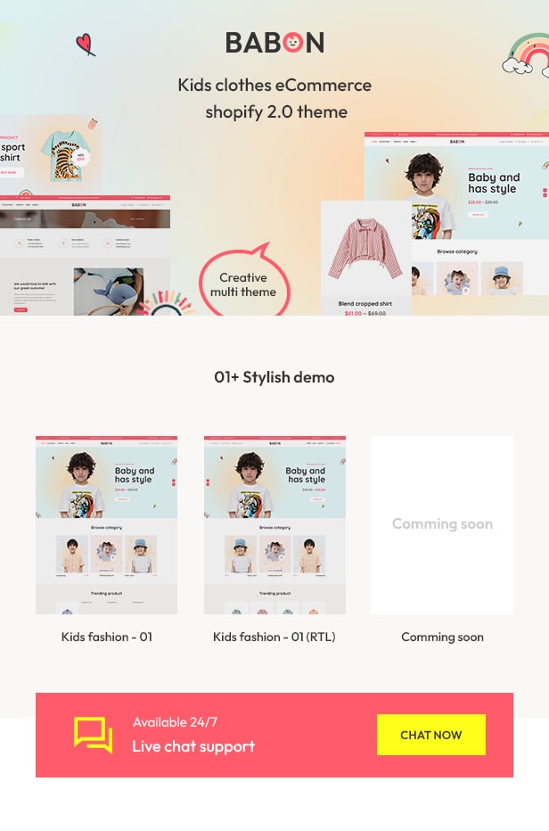 Babon - The Kids Fashion Responsive Shopify Theme - 1