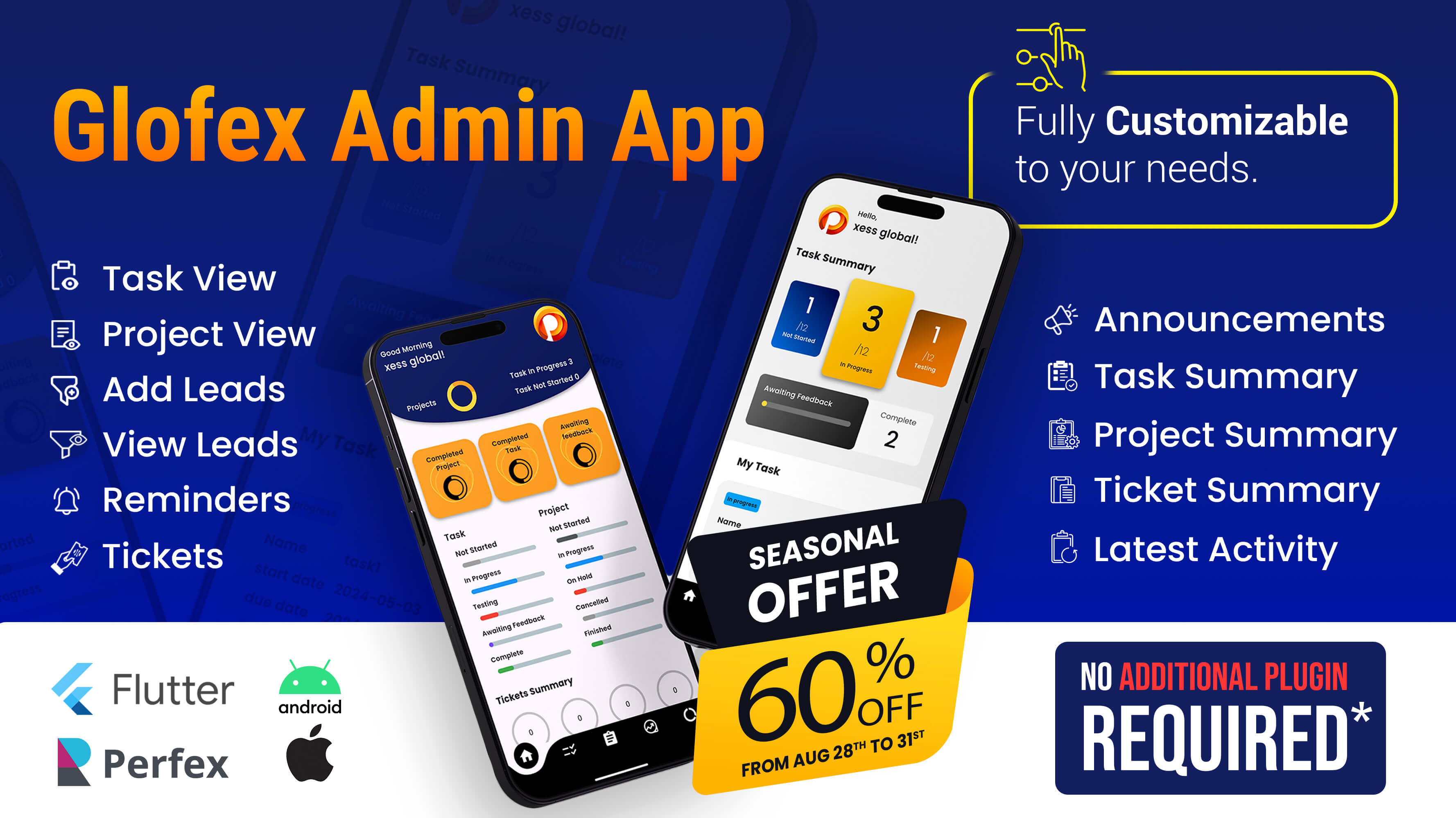 Glofex Admin/Employee Mobile APP for perfex - 1