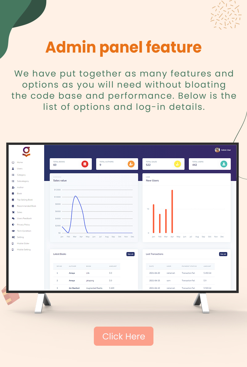 Granth - Flutter Ebook App + Admin panel - 4