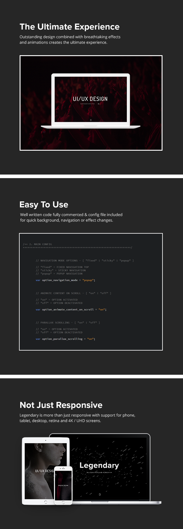 Legendary - One Page Parallax HTML Template - 1