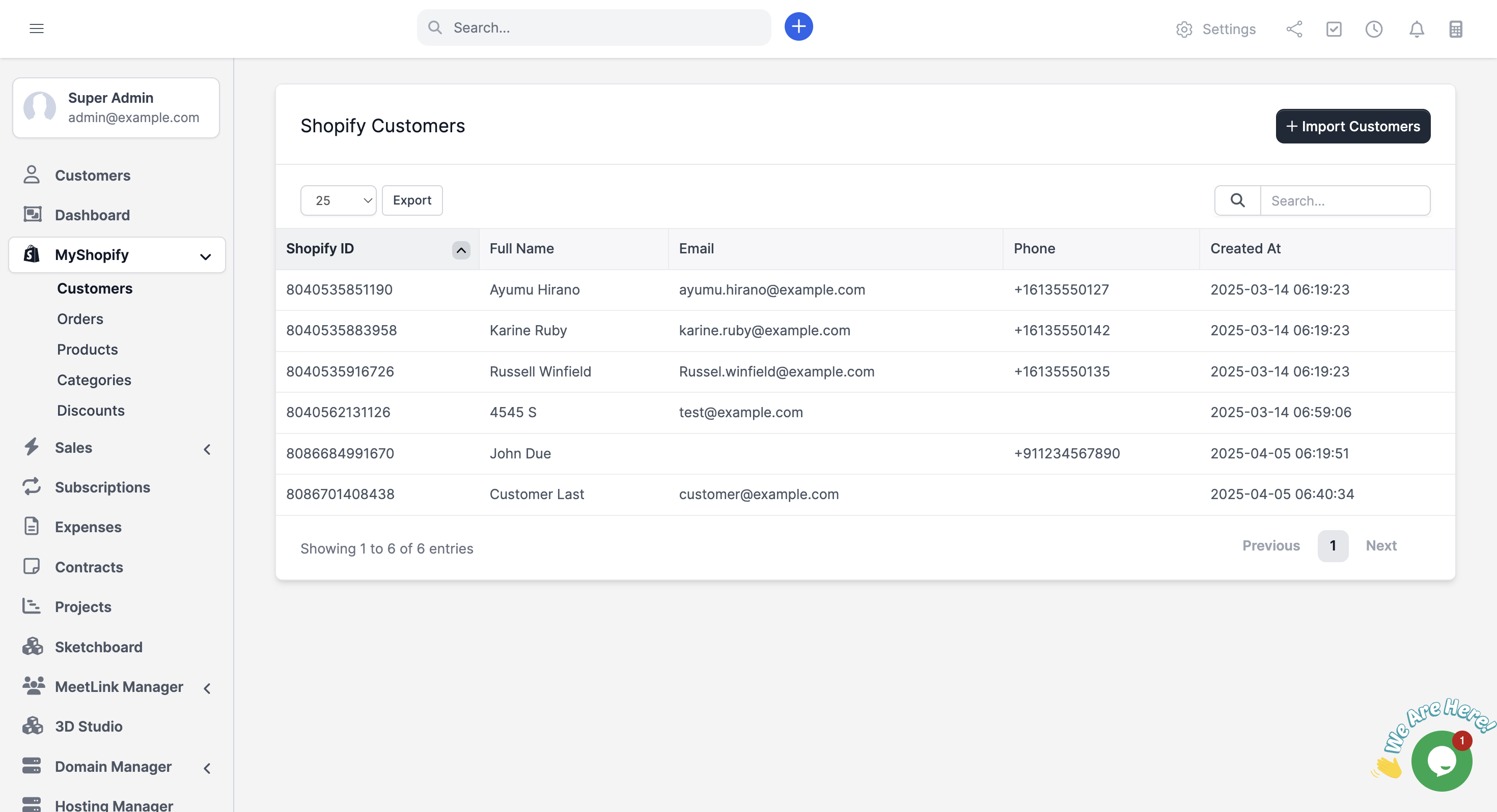 Shopify Customers