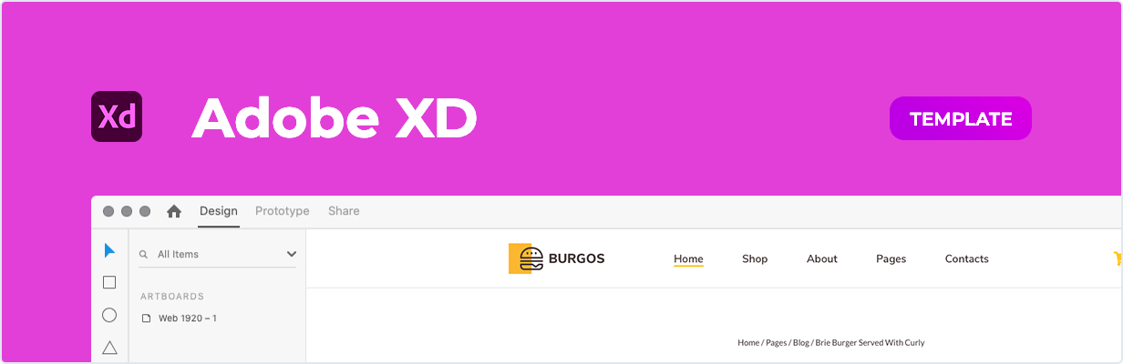 Burgos – Street Food Template for XD