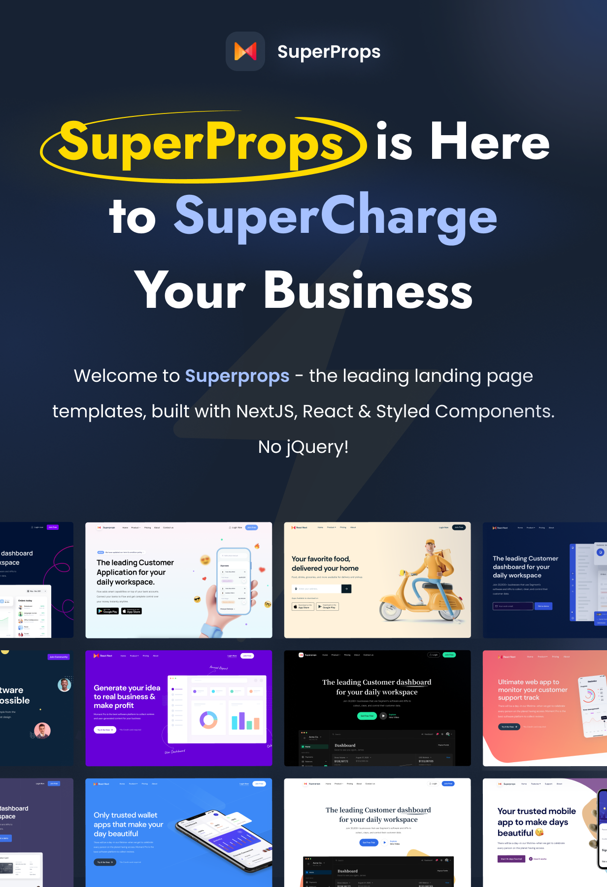 SuperProps - React Next JS Landing Page Templates - 1