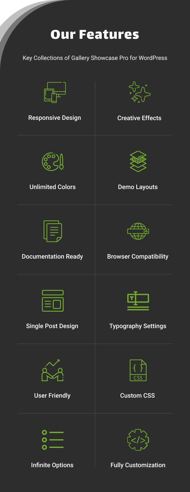 Our Features - Gallery Showcase Pro for WordPress