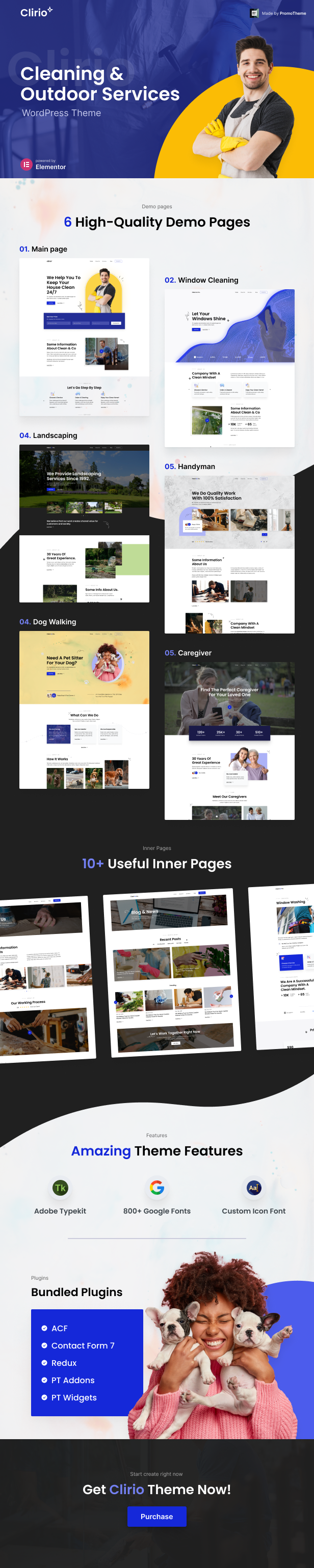 Clirio - Cleaning & Handyman WordPress Theme - 1