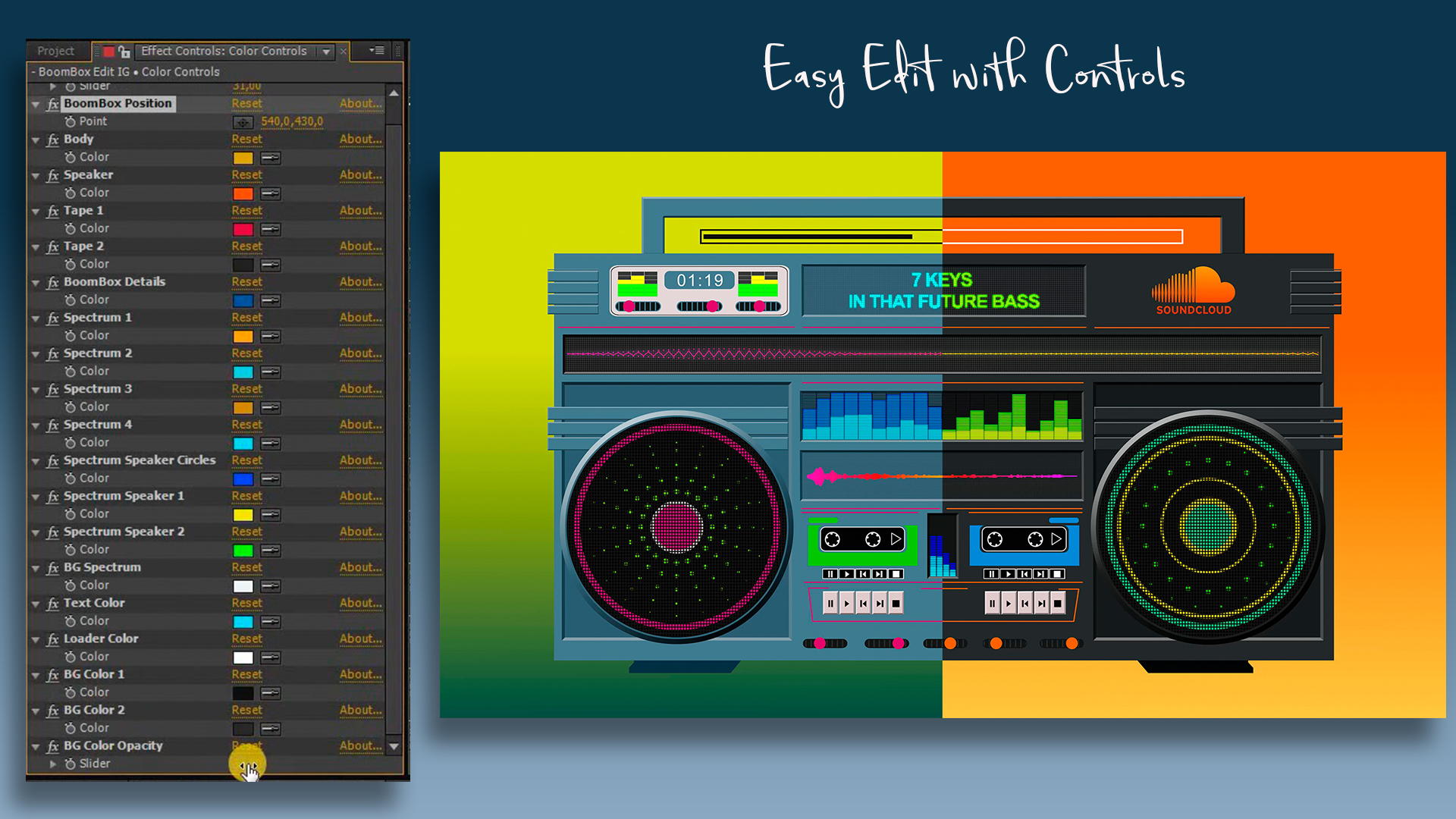 Audio React Spectrum Visualizer With Boombox, Cassette Tape, Vinyl Plate And Vinyl Player Equalizer - 2