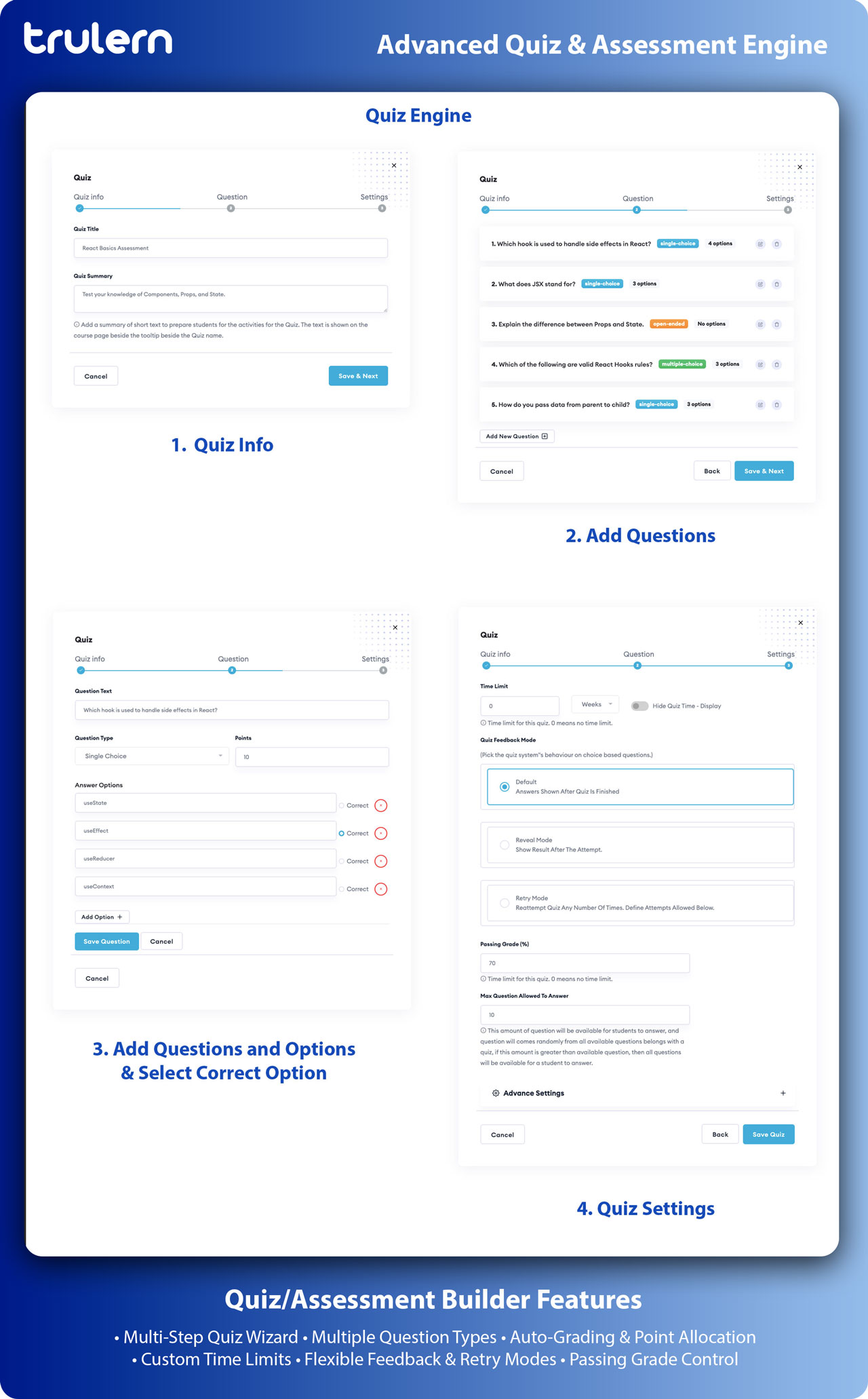 Quiz Builder Node.js LMS