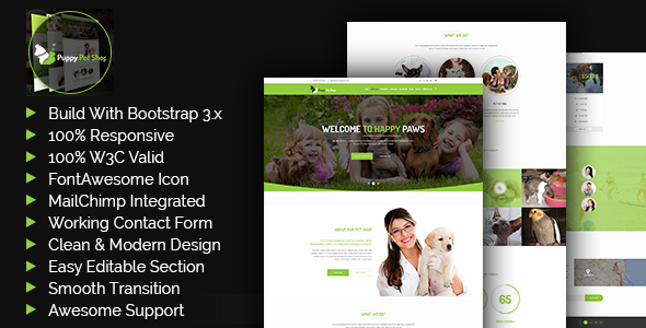 Petshop -  Pet Shop, Veterinary Template - Miscellaneous Site Templates