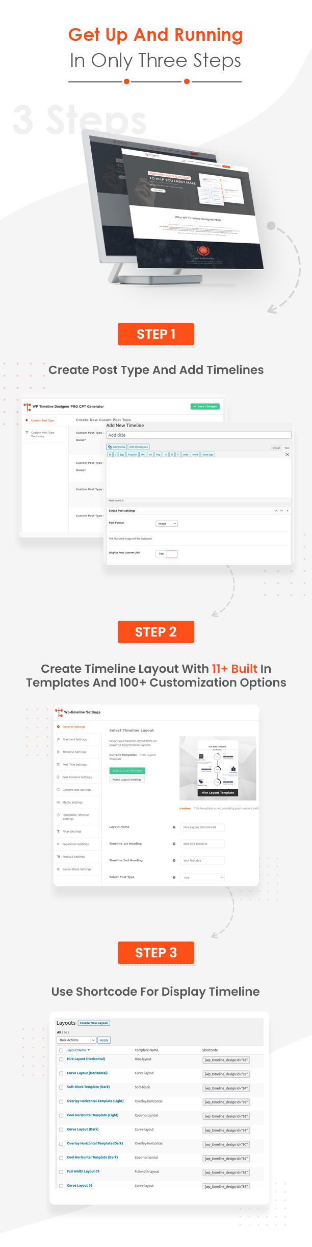 WP Timeline Designer plugin how it works