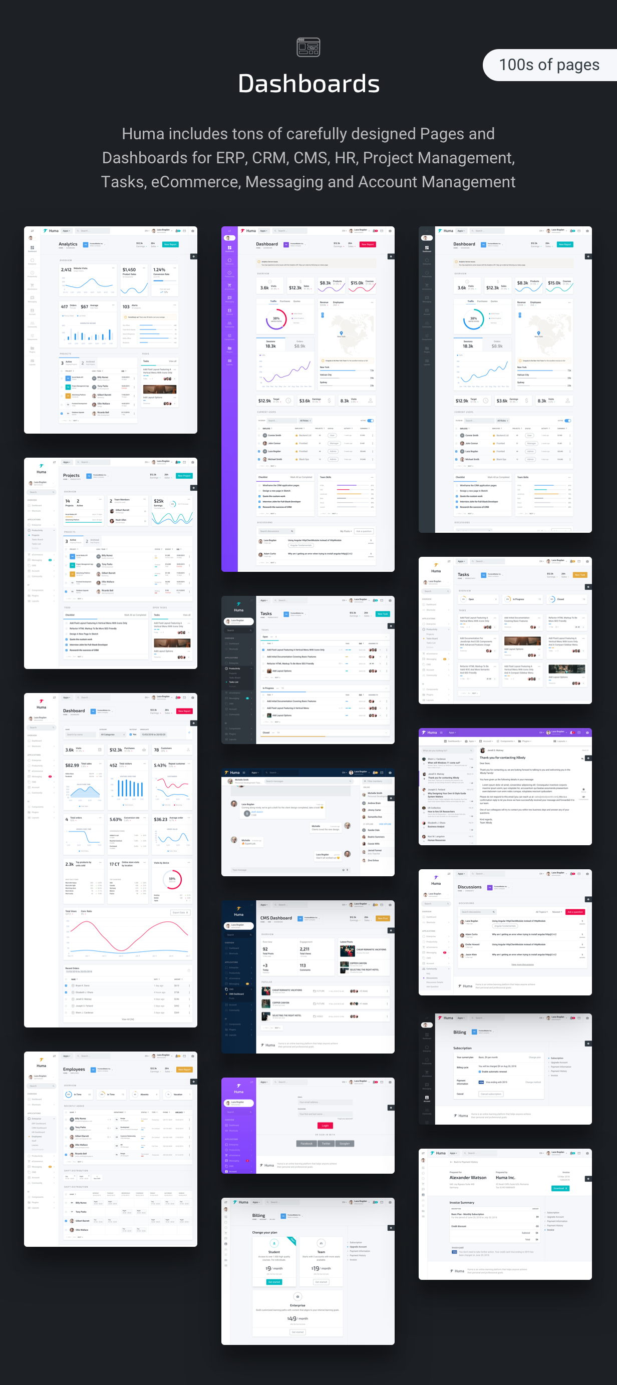 Huma Admin Dashboard PRO v2.0.0-Bootstrap 4管理后台模板