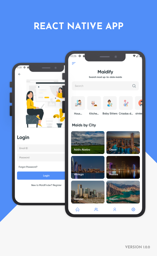 Maidify React Native Theme/Template