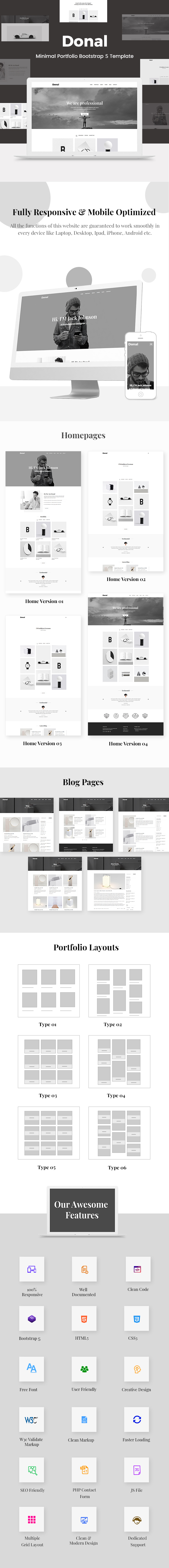 Donal - Minimal Portfolio HTML Template - 1