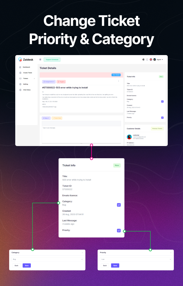 Zaidesk - Customer Support System | Helpdesk | Support Ticket. - 24