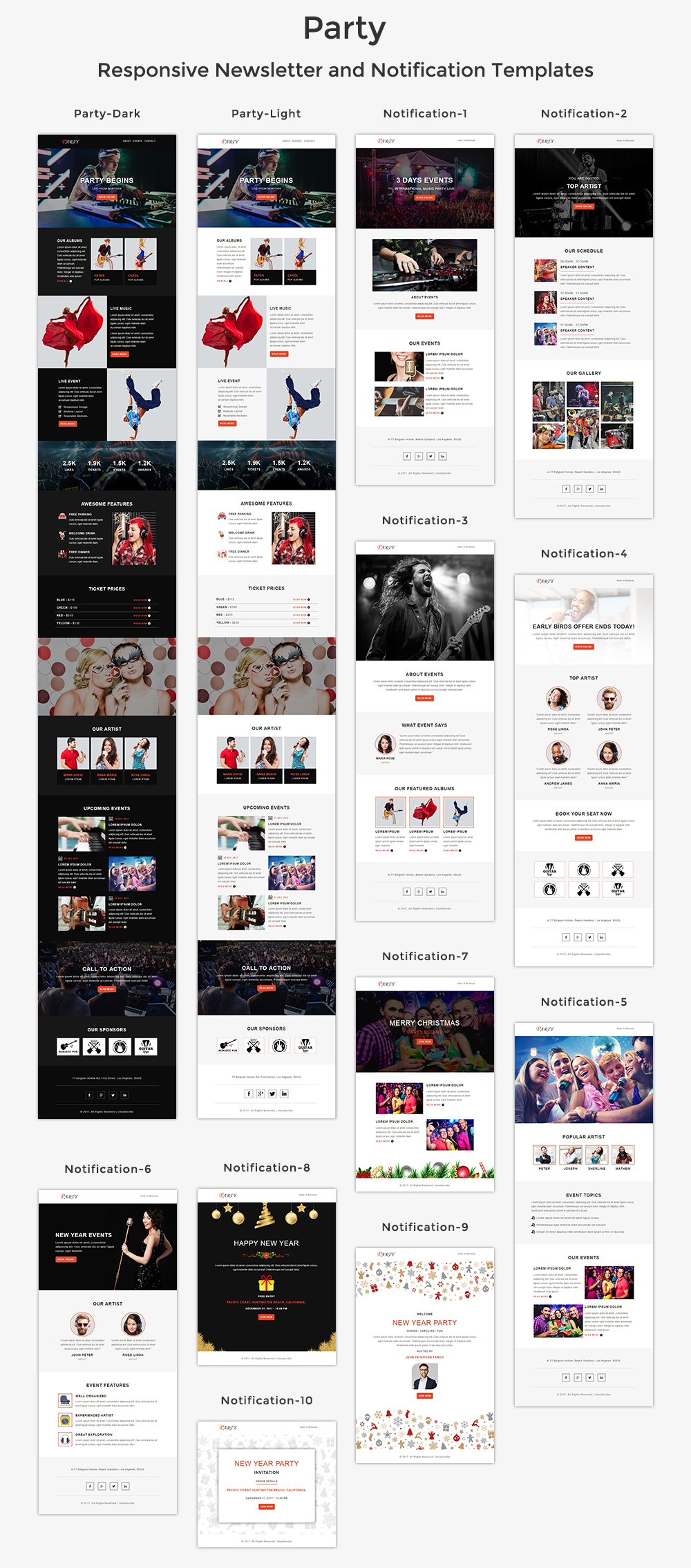 Party - Responsive Email Template + Stampready Builder