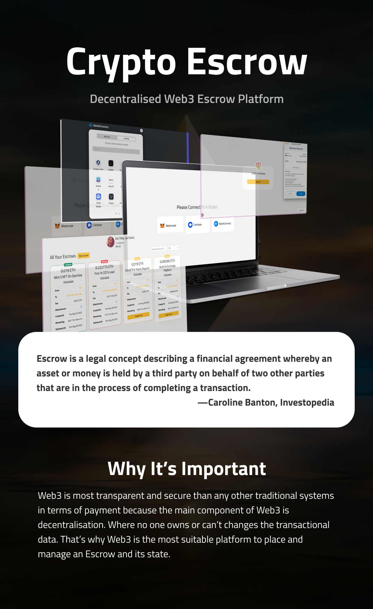 Crypto Escrow - Decentralised Web3 Escrow Platform by Thesoftaxis |  CodeCanyon