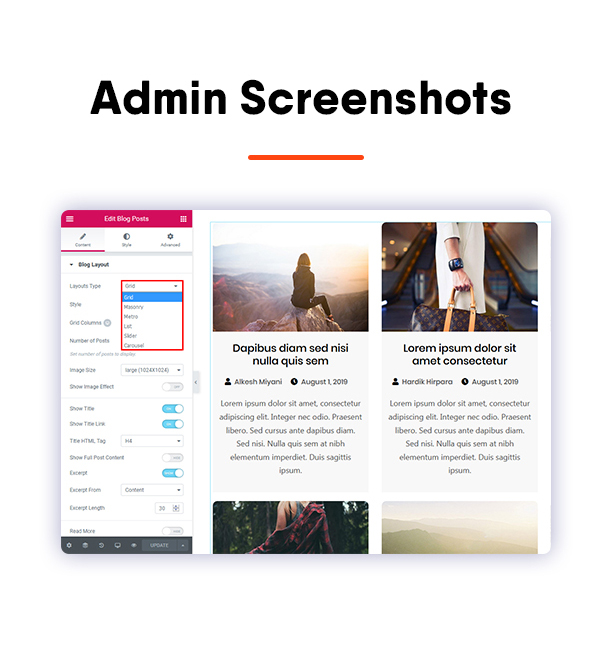 Admin Screenshot - Blogmentor Pro for Elementor