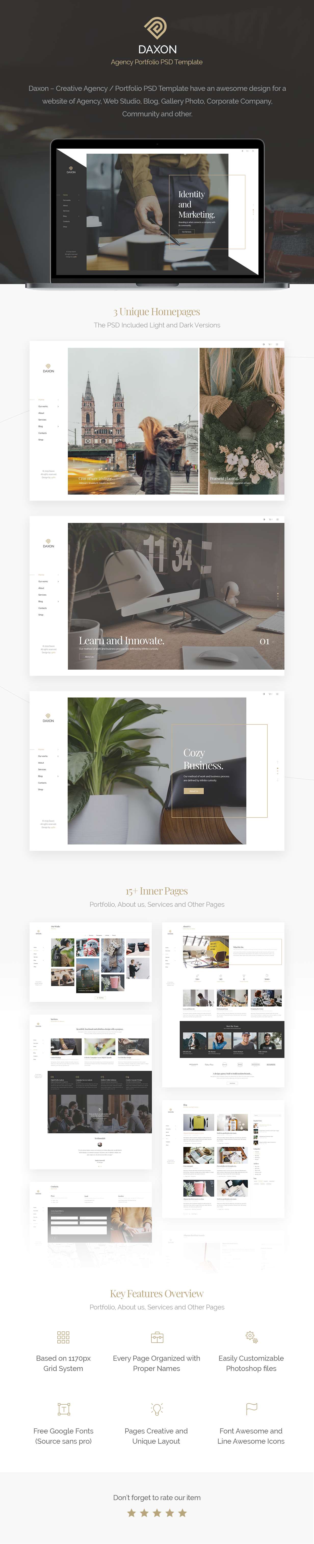 Daxon - Agency / Portfolio PSD Template - 1