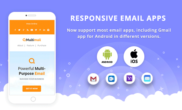 Responsive email template for Android mail app and ios mail app