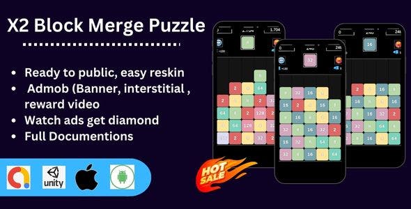 X2 Block Merge Puzzle (Unity + Admob)