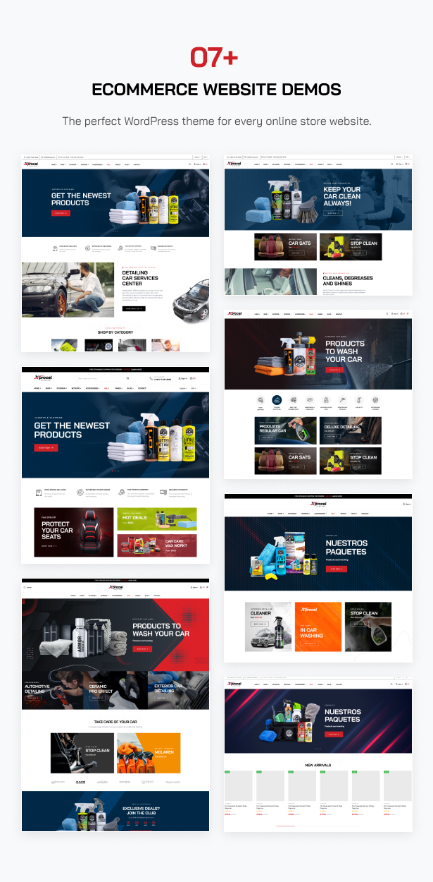 Xprocal - Car Care WooCommerce Theme - Website Homepage Demos