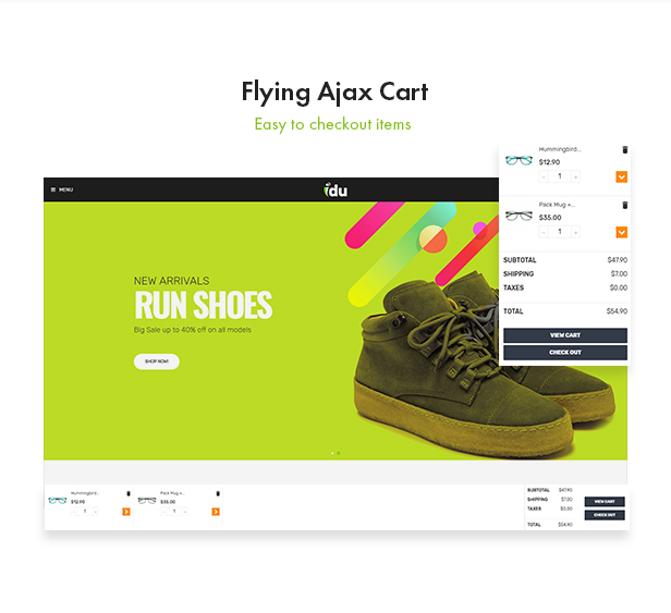 Bos Idu - shoes Fashion PrestaShop Theme - Flying Ajax Cart