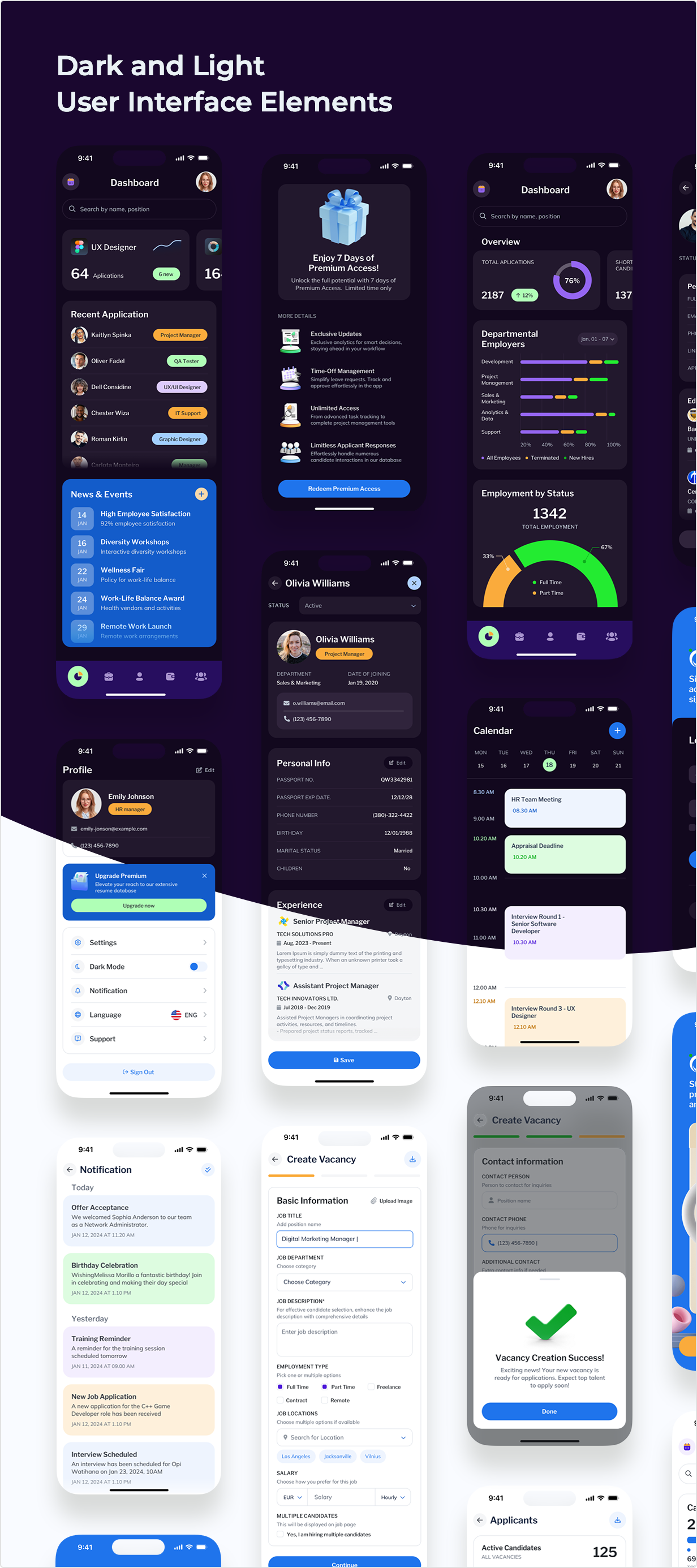 Dark and Light User Interface Elements