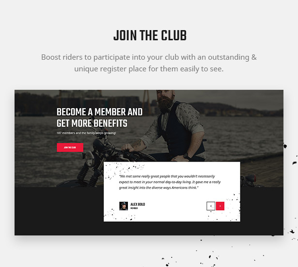 Lex Rider is a fully responsive Biker & Motorcycle WordPress Theme