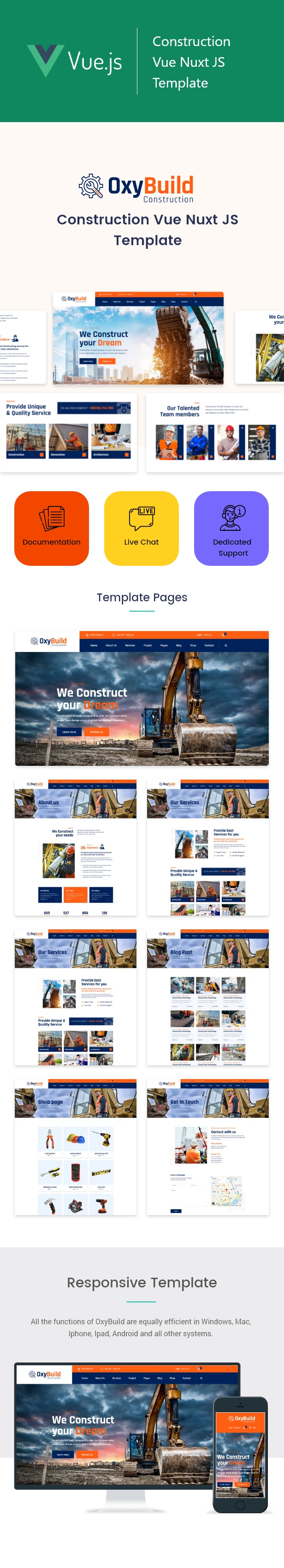 OxyBuild – Vue JS Construction Template using Nuxt JS - 1