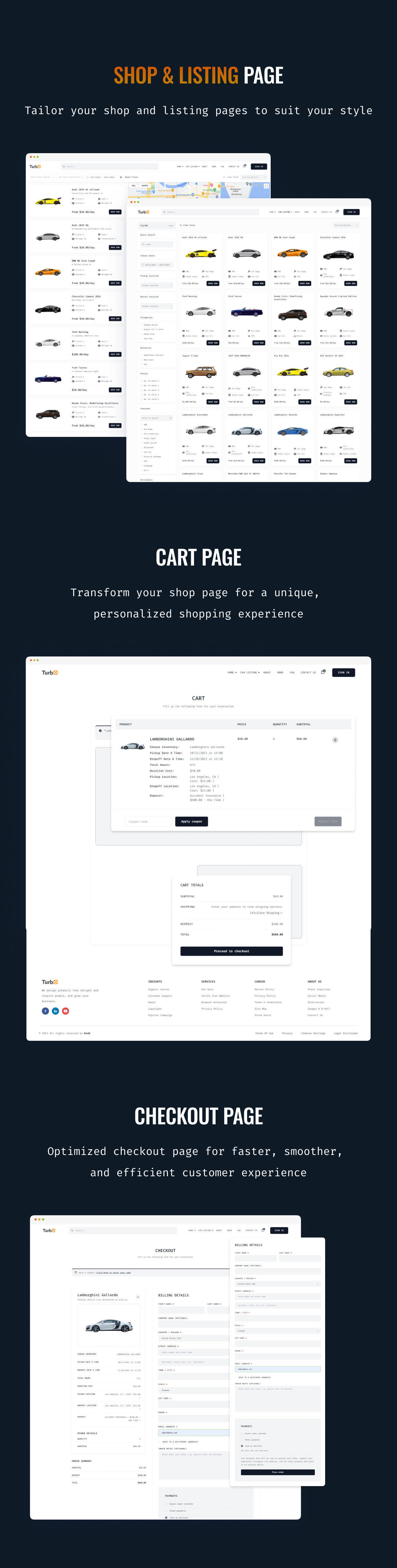 Shop & Listing Page