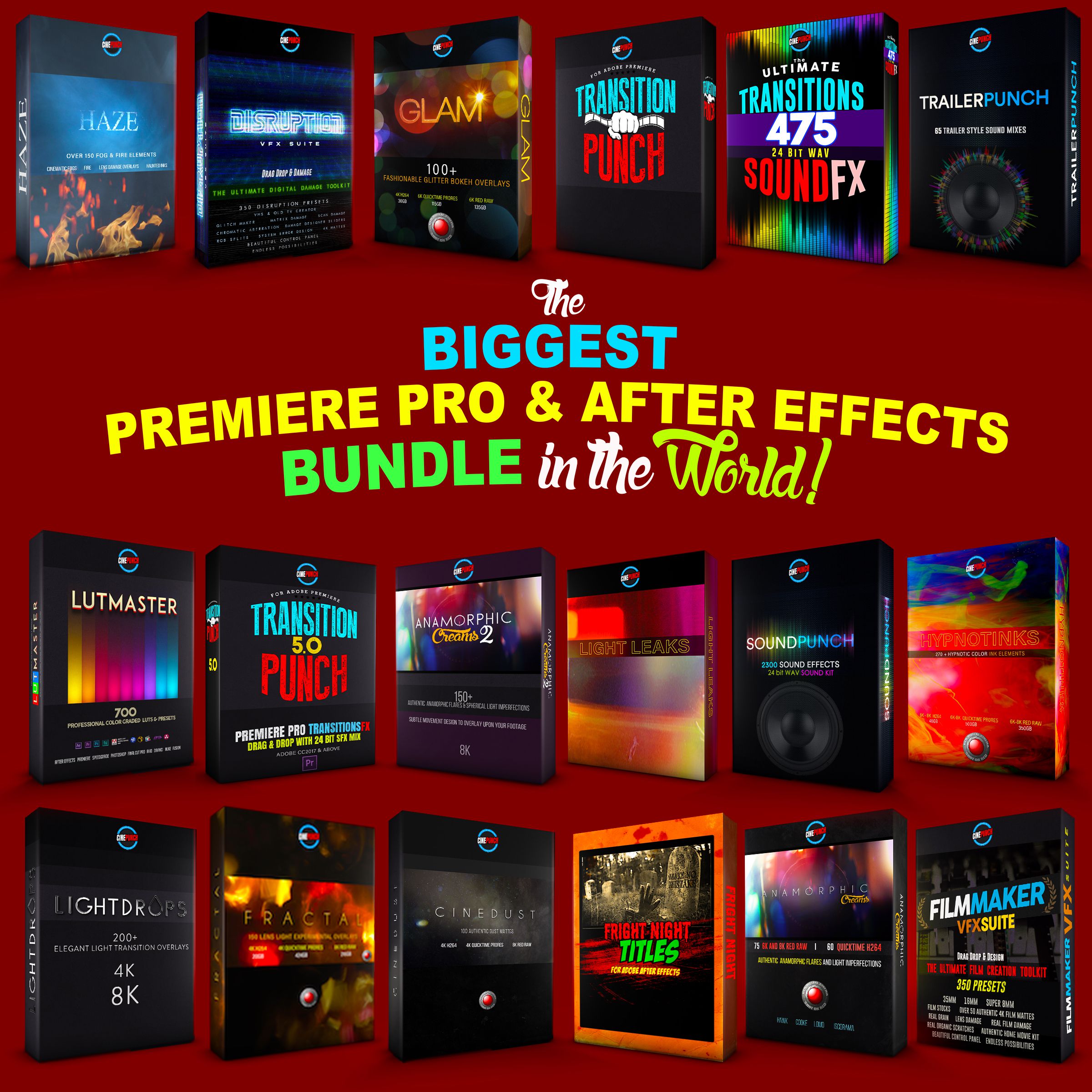 Cinepunch v20 Premiere Pro & Final Cut Pro X Transitions Color Luts SFX Pack 