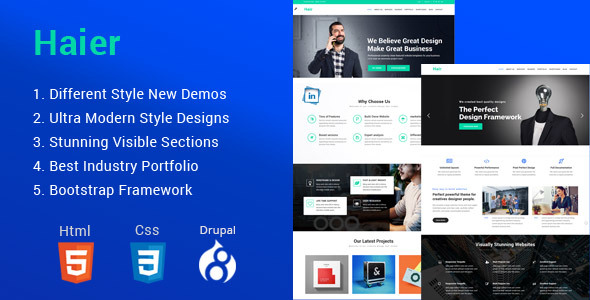 Haier | The Multipurpose Drupal 8 Theme