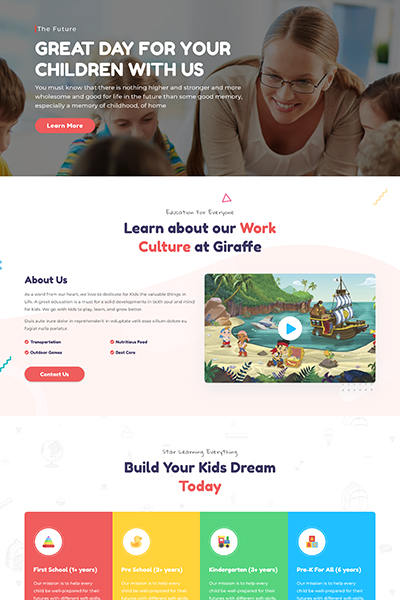 Giraffe - Kindergarten WordPress Theme
