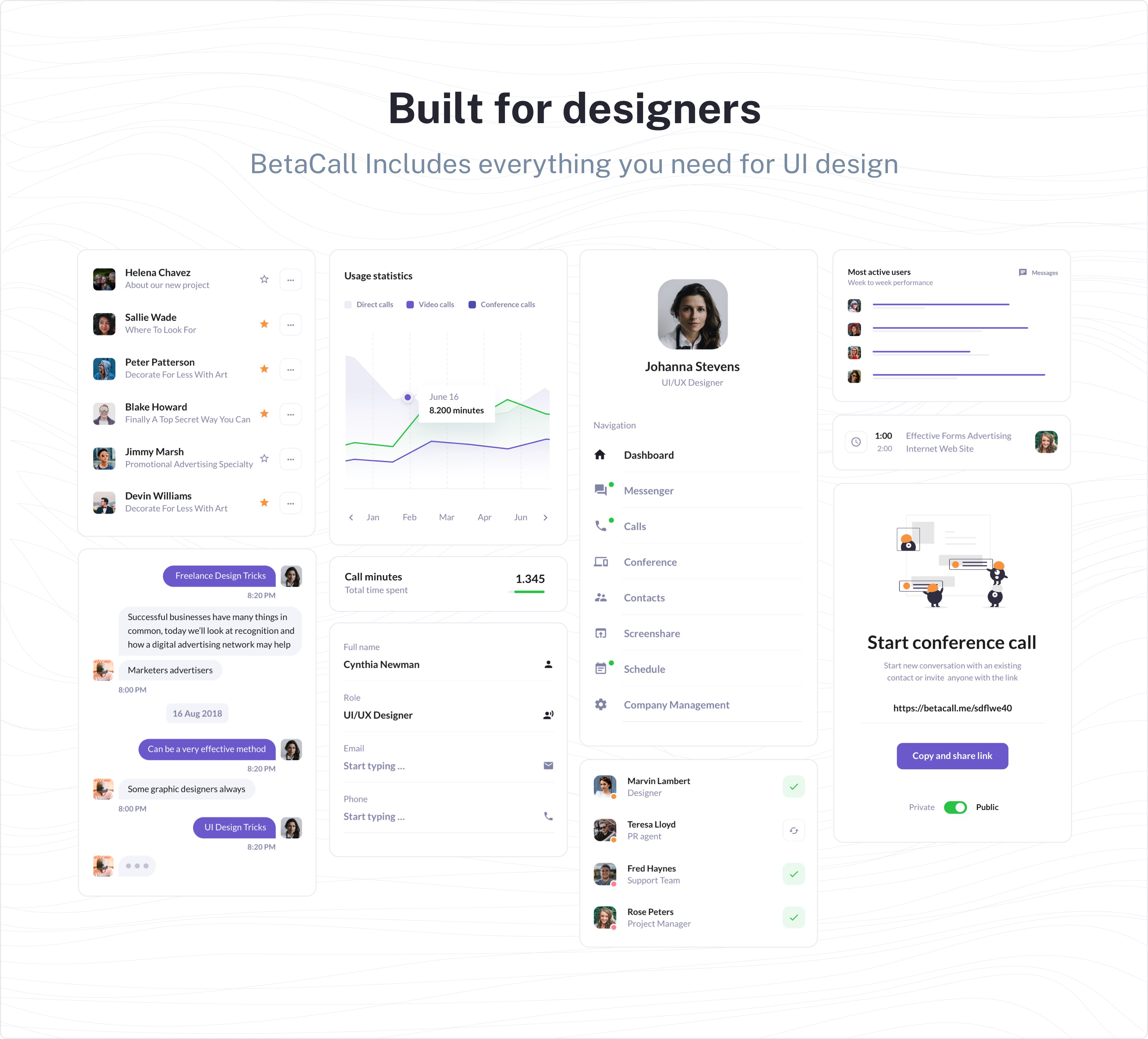 BetaCall - UI Kit for Communication Dashboards and Apps - 4