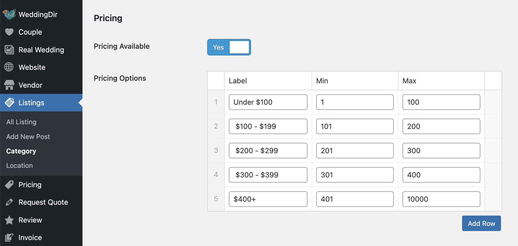 pricing-filter