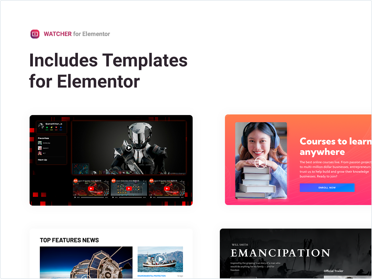 Includes Templates for Elementor
