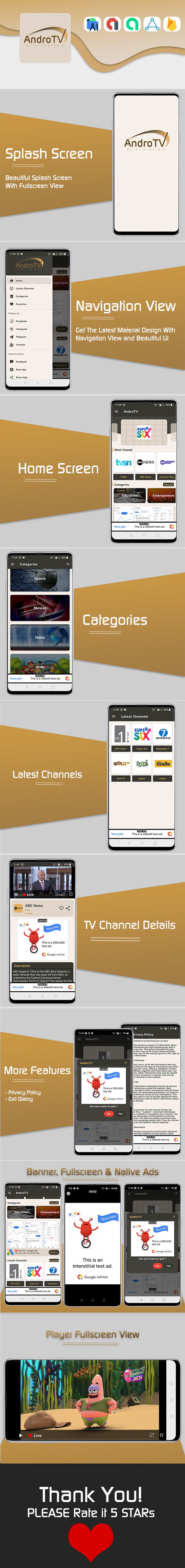 AndroTV - Android Multiple TV Channels App (Live Streaming) - 1