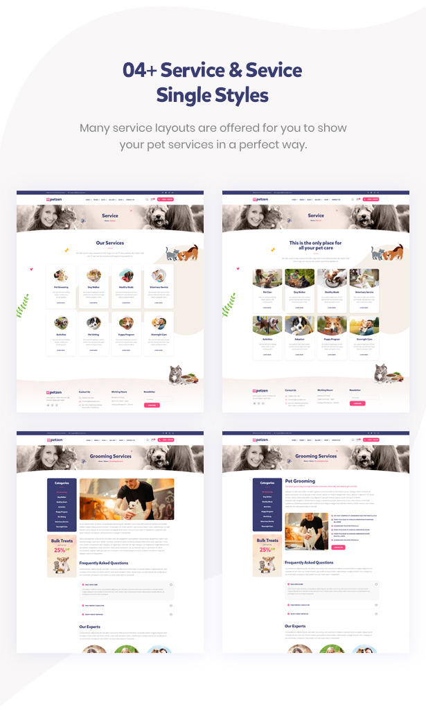 Petzen Pet care WordPress Theme 04 pet care service