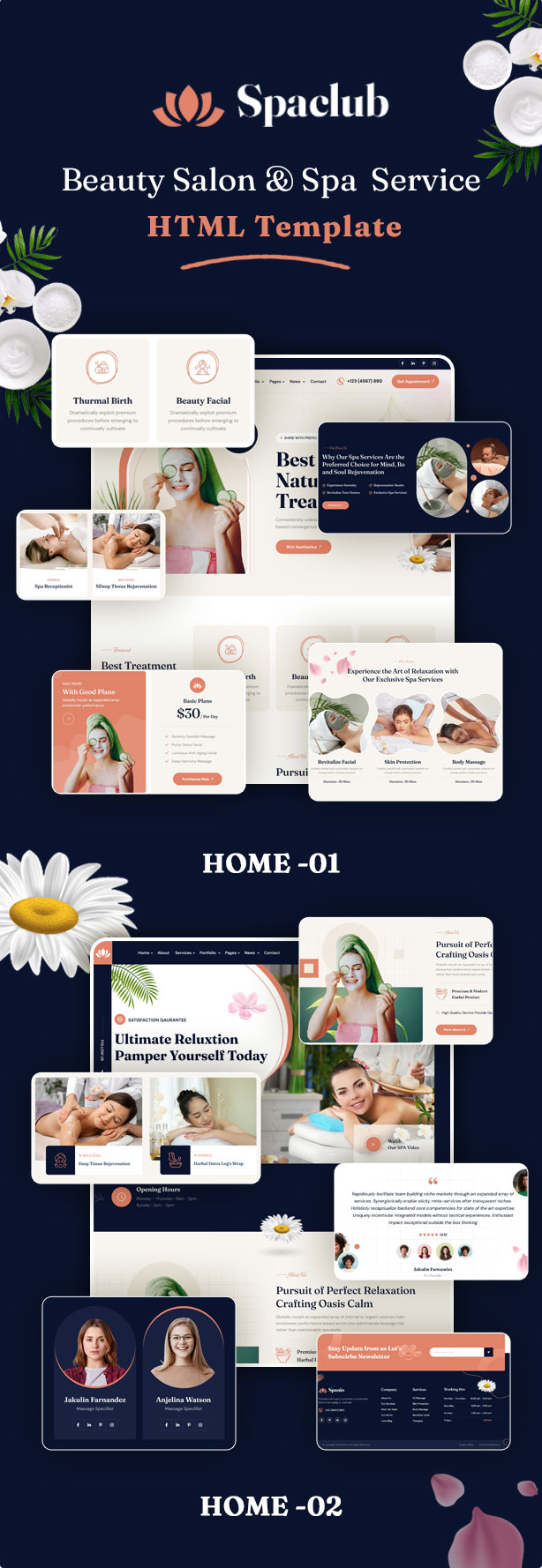 Spaclub - Beauty Salon & Spa Service HTML Template - 1