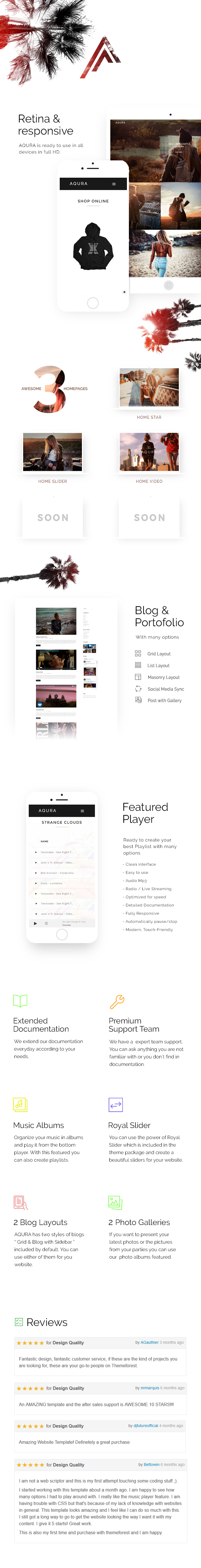 AQURA - Music Band Musicians & DJ's HTML Template - 1