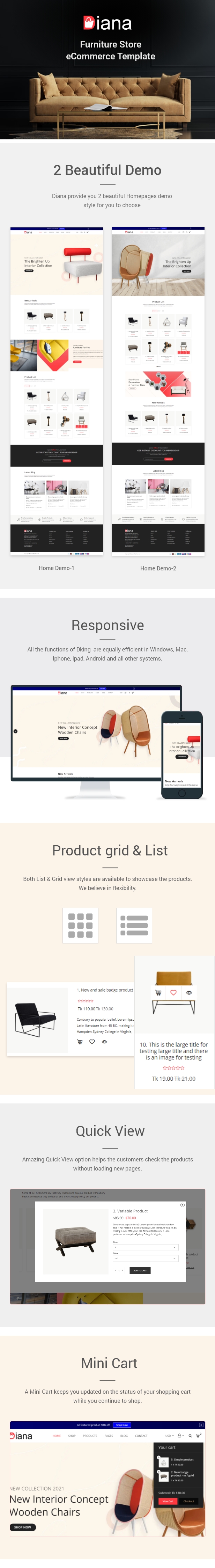 Diana – Furniture Store eCommerce Template - 1